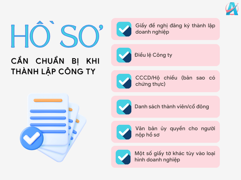 Một số hồ sơ cần chuẩn bị khi thành lập công ty