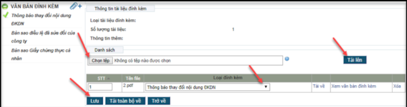 3. Tải văn bản điện tử của bộ hồ sơ đăng ký doanh nghiệp online
